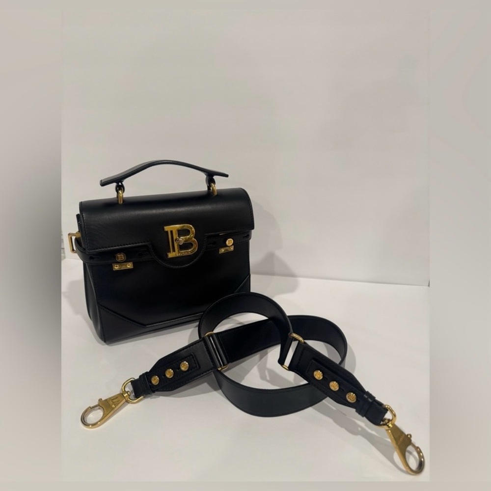 Balmain Black handbag with Gold Hardware